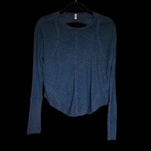 Free People Movement Blue Thermal Open Back Top Size XS